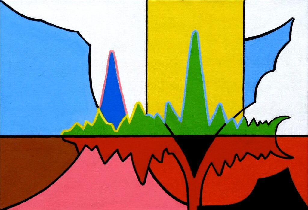 01 elgustavo piedrahita el patio de juegos del equipo fauna estudio de la serie we all streak 30,5x46 cms acrílico sobre lienzo